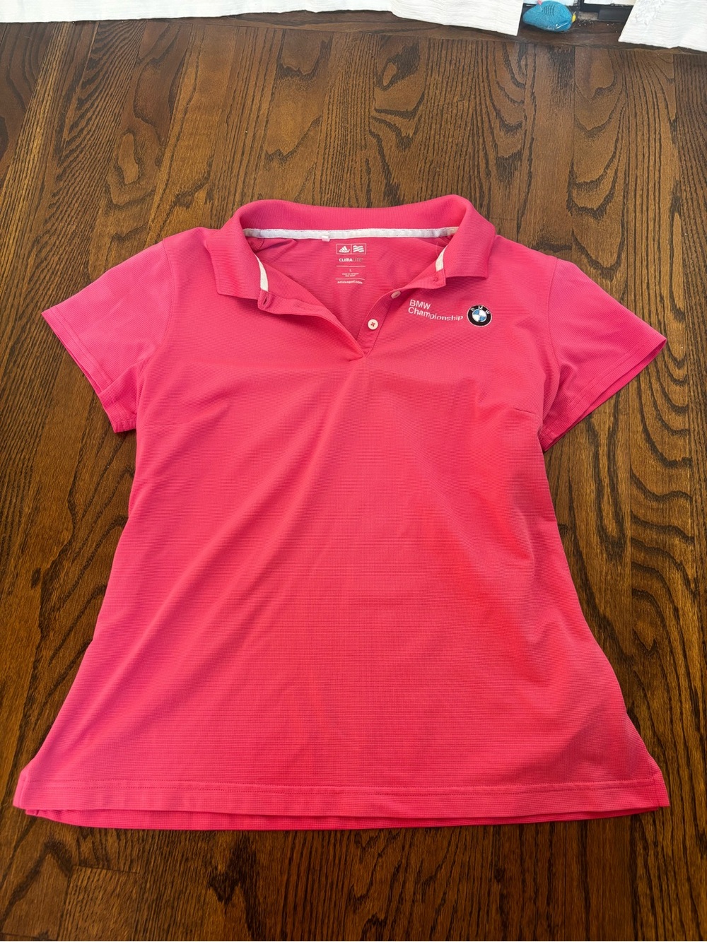 adidas golf Bright Pink Climalite Golf Polo